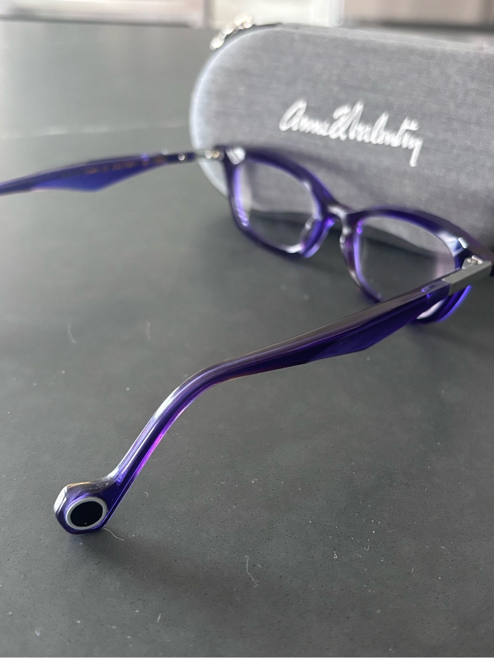 ANNE ET VALENTIN Designer Eyeglasses Purple Frames Made in France - Picture 3 of 8